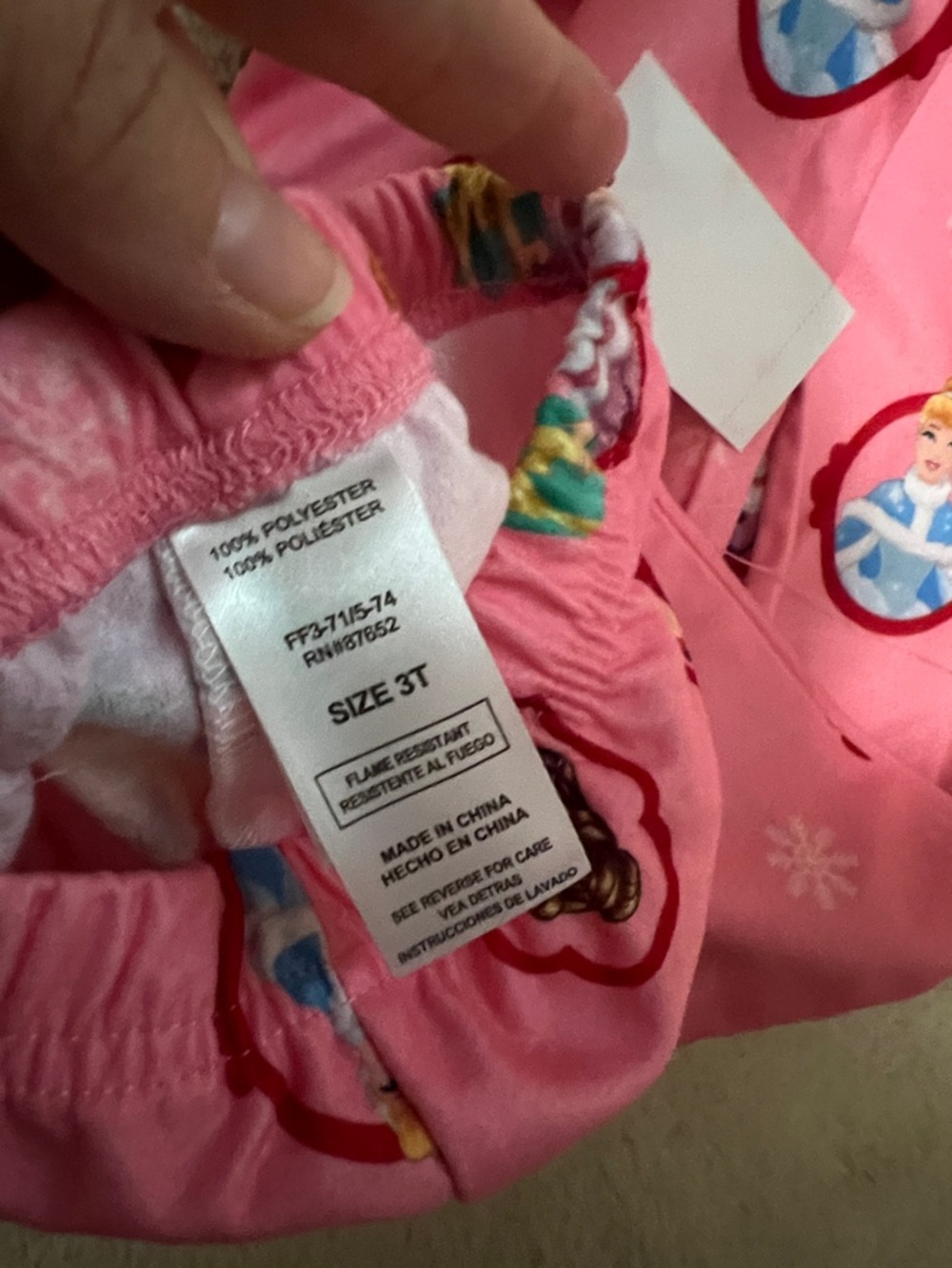 NEW Disney Pink Princess Character Pajama Set - Picture 9 of 10